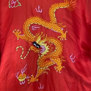Vintage Red Silk Robe